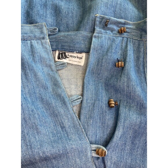 Vintage Denim Wrap Around Skirt Wooden Barrel Button XS/S SEE MEASUREMENTS - Picture 8 of 9